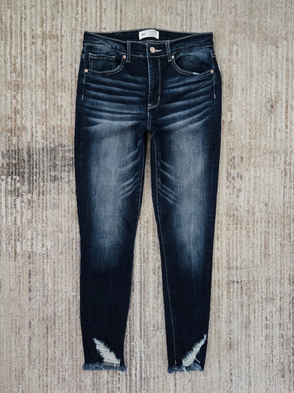 BKE Buckle Parker Universal Fit High Rise Ankle Skinny Jeans Dark Wash 28